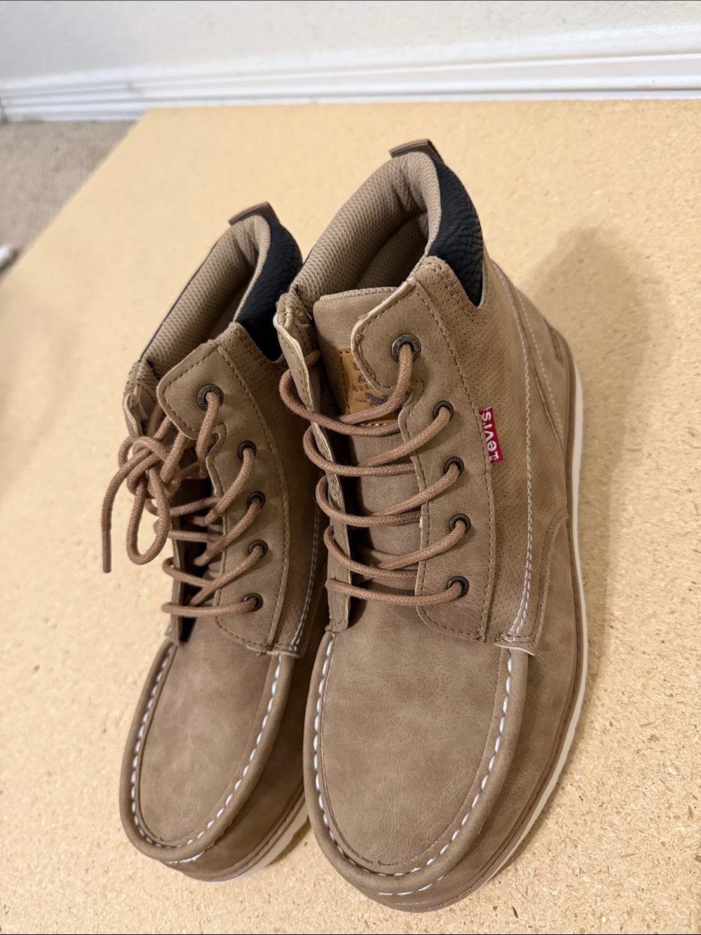 Levi's Kids Tan High-Top Moc Toe Boots